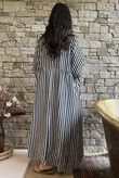 Callie Stripe Maxi Shirt Dress Black
