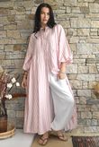 Callie Stripe Maxi Shirt Dress Candy