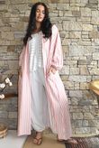 Callie Stripe Maxi Shirt Dress Candy