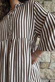 Callie Stripe Maxi Shirt Dress Chocolate