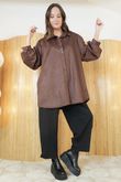 Carina Suedette Shirt Chocolate /16=