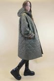 Chester Hooded Long Padded Coat Khaki 