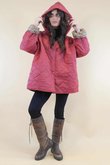 Chester Hooded Short Padded Coat Wine 