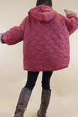 Chester Hooded Short Padded Coat Wine 