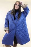 Chester Lapel Long Padded Coat Royal Blue 