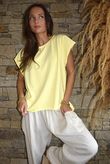  Classic Cotton Cap Sleeve Tee Lemon