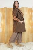 Claudia Cap Sleeve Coat Chocolate 