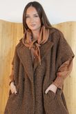 Claudia Cap Sleeve Coat Chocolate 