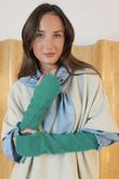 Claudia Fingerless Arm Warmer Gloves Jade /10=