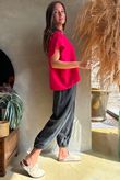 Conrad Cap Sleeve Tank Carmine
