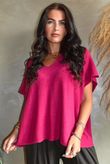 Conrad Cap Sleeve Tank Deep Raspberry
