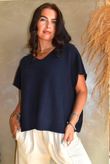 Conrad Cap Sleeve Tank Navy