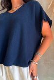 Conrad Cap Sleeve Tank Navy