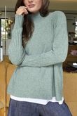 Conrad Classic Turtle Neck Knit Sage Marl /15=