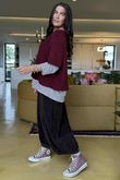 Conrad Layer Knit Burgundy