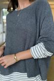 Conrad Layer Knit Dark Grey Marl