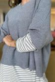Conrad Layer Knit Mid Grey Marl