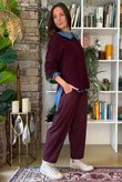Conrad Round Neck Skim Knit Aubergine