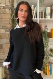 Conrad Round Neck Skim Knit Black