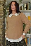 Conrad Round Neck Skim Knit Camel