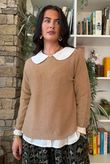 Conrad Round Neck Skim Knit Camel