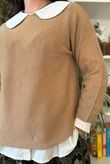 Conrad Round Neck Skim Knit Camel