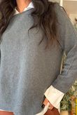 Conrad Round Neck Skim Knit Dark Grey Marl