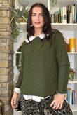 Conrad Round Neck Skim Knit Dark Khaki