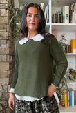 Conrad Round Neck Skim Knit Dark Khaki