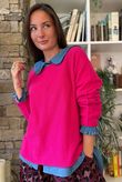 Conrad Round Neck Skim Knit Hot Pink