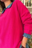 Conrad Round Neck Skim Knit Hot Pink