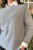 Conrad Round Neck Skim Knit Light Grey Marl