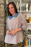 Conrad Round Neck Skim Knit Mocha Marl