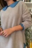 Conrad Round Neck Skim Knit Mocha Marl