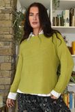 Conrad Round Neck Skim Knit Olive Zing