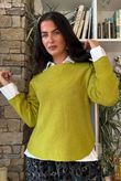 Conrad Round Neck Skim Knit Olive Zing