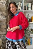 Conrad Round Neck Skim Knit Rouge