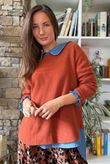 Conrad Round Neck Skim Knit Rust