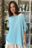 Conrad Slouch Cotton Knit Aqua - 