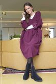 Cooper Needlecord Smock Dress Beetroot  /14 =