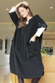 Cooper Needlecord Smock Dress Black  /14 =