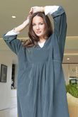 Cooper Needlecord Smock Dress Charcoal  /14 =