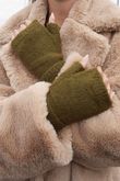 Cosy Cuff Fingerless Gloves Khaki