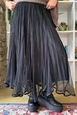 Darcey Dancing Hem Tulle Midi Skirt Black