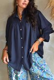 Darcy Smock Blouse Navy