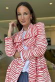 Darling Knit Trench Watermelon