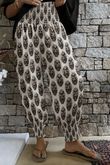Daughter Of Ibiza Indira Shirring Cuff Pant Black & Earth Pre order 14 days