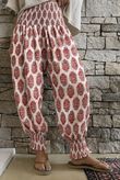 Daughter Of Ibiza Indira Shirring Cuff Pant Merlot & Mauve Pre order 14 days