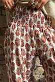 Daughter Of Ibiza Indira Shirring Cuff Pant Merlot & Mauve Pre order 14 days