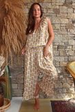 Daughter Of Ibiza Indira Frill Kick Pant Ochre & Rose